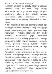 Scenariusz przedstawienia na motywach książki "Opowieść wigilijna"
