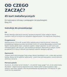 Od czego zacząć?  Karty metaforyczne do rozmów z pedagogiem i psychologiem — klasy 4–8