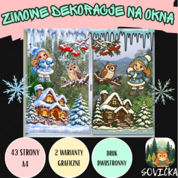 ❄️ ZIMOWE DEKORACJE NA OKNA ☃️ | DRUK DWUSTRONNY | 2 WARIANTY GRAFICZNE