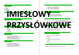 Imiesłowy przysłówkowe - karta pracy / test / kartkówka klasa VII-VIII