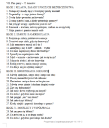 Program zajęć socjoterapeutycznych – klasy I–III. Rewalidacja.