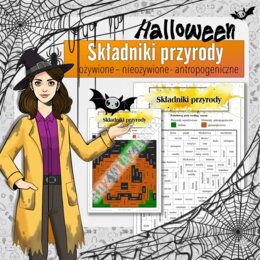 Składniki przyrody - Karta pracy, Kolorowanka naukowa | Przyroda klasa 4 | Halloween