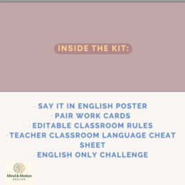 English Only Classroom Kit - 5 Ready-to-Use Tools for English Lessons
