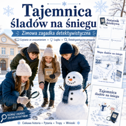 Tajemnica śladów na śniegu — zimowa zagadka detektywistyczna