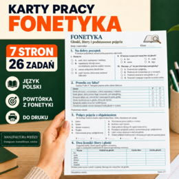 Fonetyka bez pułapek – klasy 7–8. Karty pracy: 26 zadań z kluczem odpowiedzi | fonetyka karty pracy