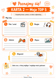 16 kart integracyjnych - ,,Poznajmy się''