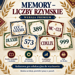 ✨ MEMORY – LICZBY RZYMSKIE | WERSJA PREMIUM ✨