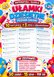 UŁAMKI DZIESIĘTNE-ŚREDNIE-klasa 6
