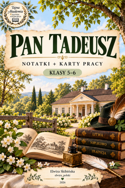 Pan Tadeusz – notatki i karta pracy | klasy 5–6 | trening egzaminacyjny