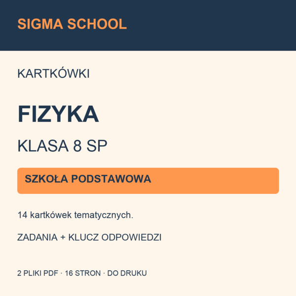 Kartkówki — fizyka, klasa 8 SP + klucz odpowiedzi
