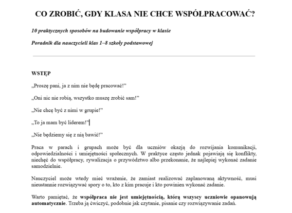 Co zrobić, gdy uczniowie nie chcą współpracować?