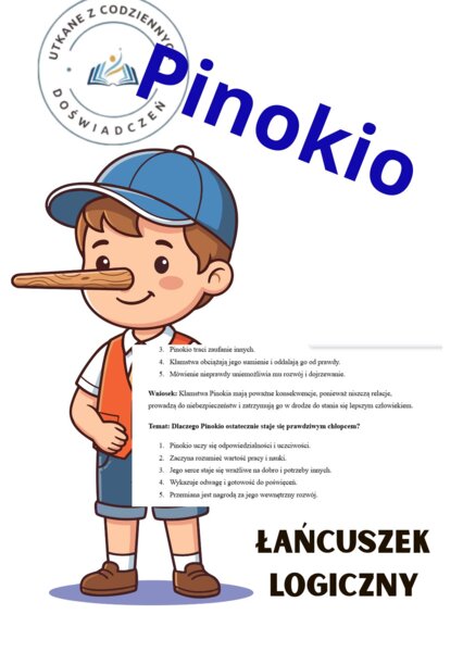 Karta pracy: 5 kroków do sedna – łańcuszek logiczny („Pinokio”)