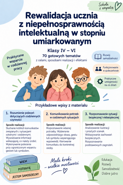 REWALIDACJA uczniów z niepełnosprawnością intelektualną umiarkowaną • kl.4-6• wpisy do dziennika