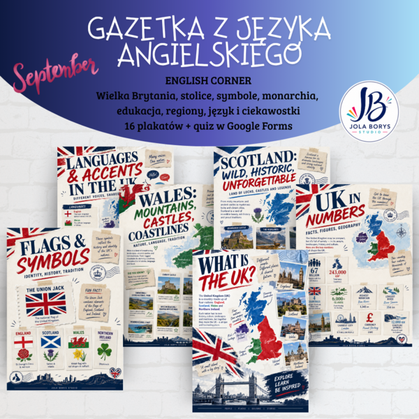 Gazetka z języka angielskiego – Wielka Brytania: The UK – More Than London | 16 plakatów + quiz w Google Forms