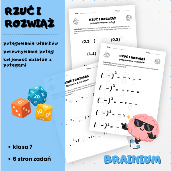 RZUĆ I ROZWIĄŻ - potęgi