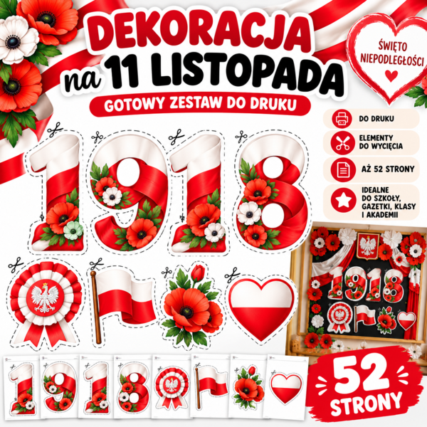 DEKORACJA XXL „NIEPODLEGŁA” - 11 listopada