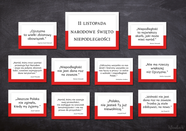Święto Niepodległości - gazetka z cytatami