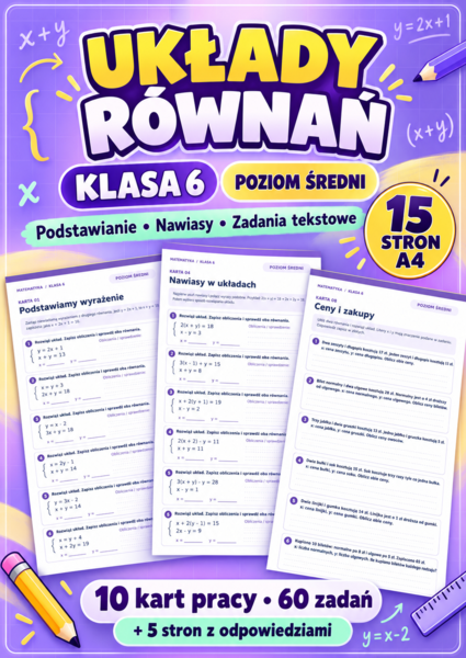 UKŁADY RÓWNAŃ-ŚREDNIE-klasa 6