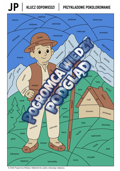 Gramatyczne skarby Polski - ZAKOPANE- karta pracy + klucz odpowiedzi