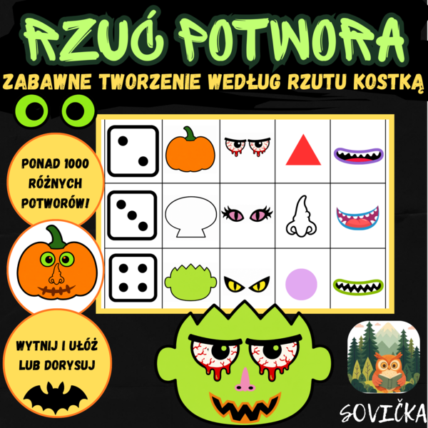 🎲 RZUĆ POTWORA! 👾 | KREATYWNE UKŁADANIE I DORYSOWYWANIE WEDŁUG RZUTU KOSTKĄ