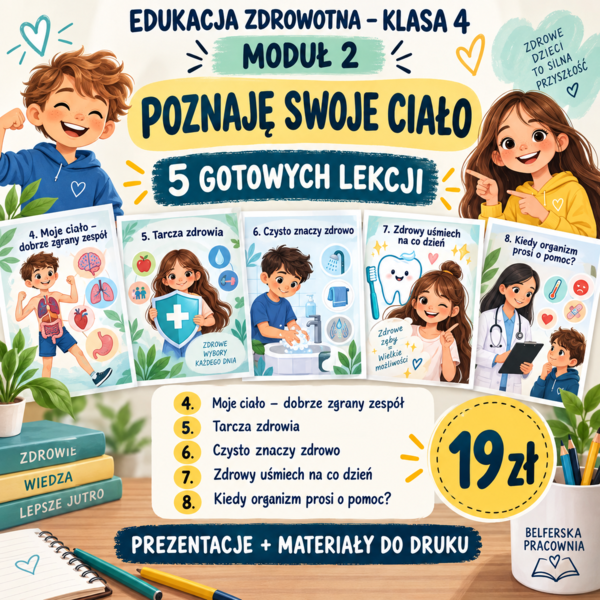🩺 EDUKACJA ZDROWOTNA – KLASA 4 🌿 Moduł 2. „Poznaję swoje ciało”