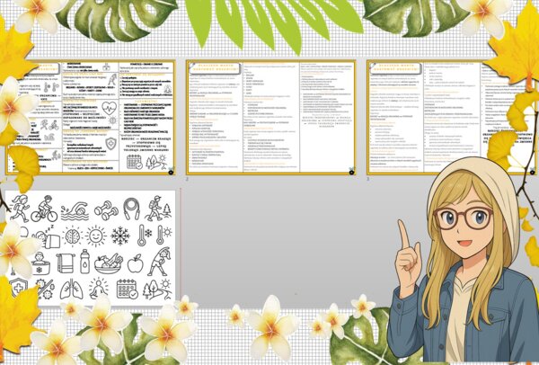 Sketchnotka/notatka - dla ucznia i przypomnienie dla nauczyciela w pdf. Temat "Dlaczego warto hartować organizm?". Edukacja zdrowotna. Klasa 7.