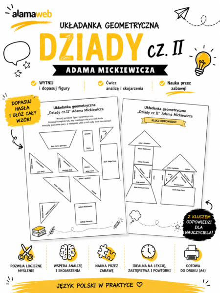 Układanka geometryczna "Dziady" cz.II Adama Mickiewicza