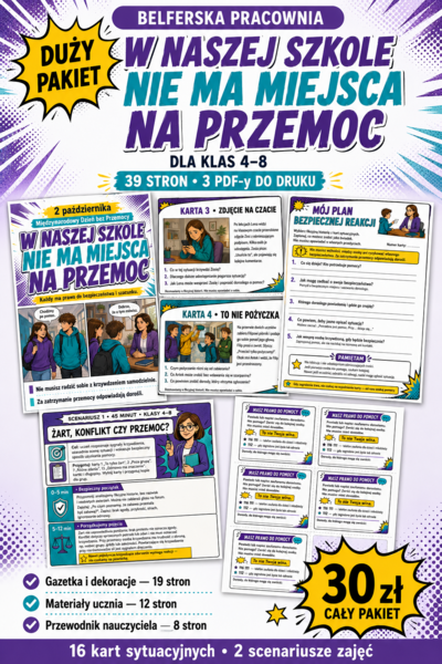 Materiały edukacyjne- 2 października Dzień bez przemocy. Duży pakiet