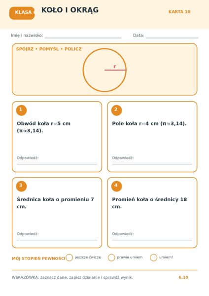 Matematyka – klasa 5 | 12 graficznych kart pracy + klucz odpowiedzi