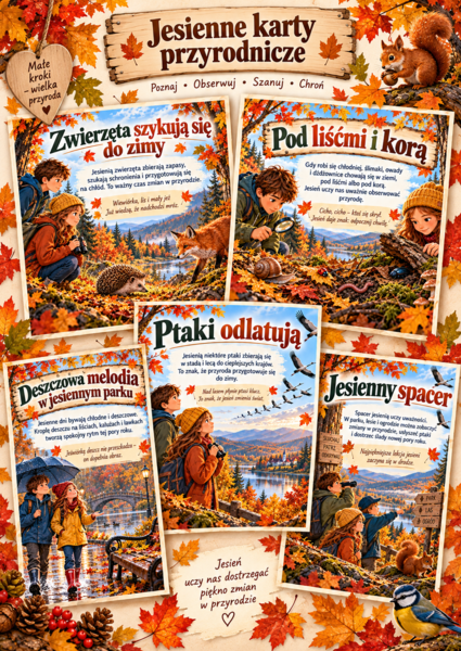 Witamy jesień pełną skarbów, gazetka o jesieni, szkoła - przedszkole