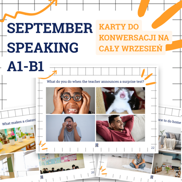 Speaking na wrzesień dla A1-B1 - obrazkowe karty do druku lub wyświetlania - polskie realia | online teachers welcome!