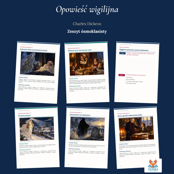 Opowieść wigilijna — Charles Dickens | Zeszyt ósmoklasisty: szczegółowe omówienie, 180 zadań i klucz odpowiedzi