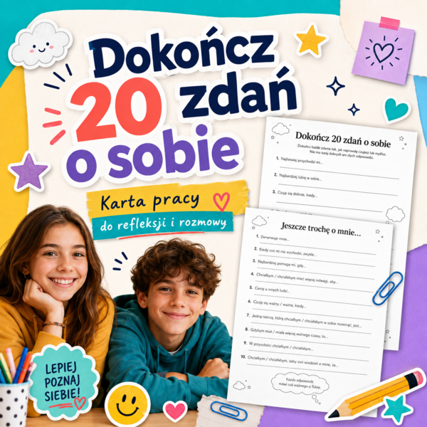 Dokończ 20 zdań o sobie