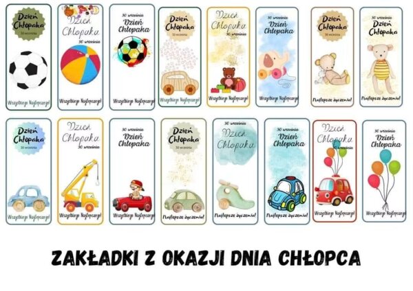 Zakładki na słodki upominek z okazji Dnia Chłopaka