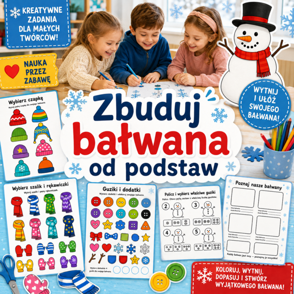 Zbuduj bałwana od podstaw — wytnij, policz, zaprojektuj i opisz