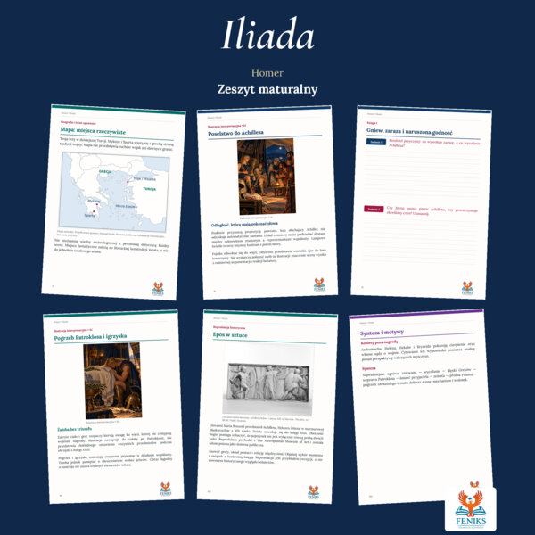 Iliada - Homer | Zeszyt maturalny: szczegółowe omówienie, 120 zadań i klucz odpowiedzi