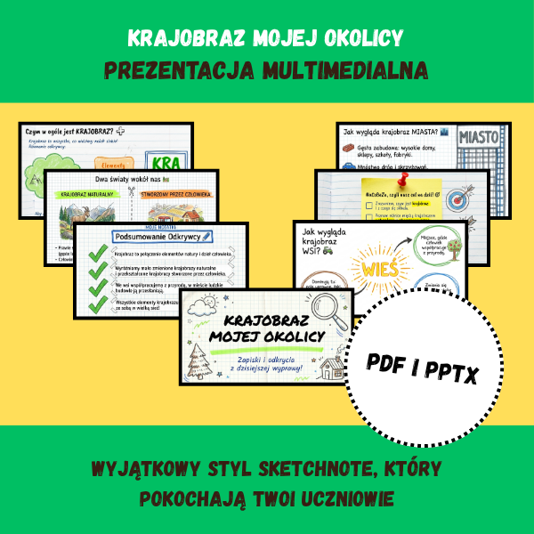Krajobraz Mojej Okolicy – Prezentacja na Lekcję Przyrody (PDF + PPTX) | Nowa Podstawa Programowa