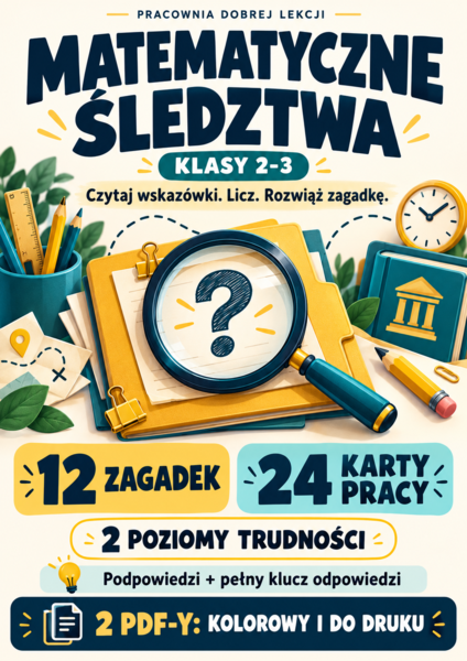 Matematyczne śledztwa. 12 zagadek i 24 karty pracy dla klas 2–3