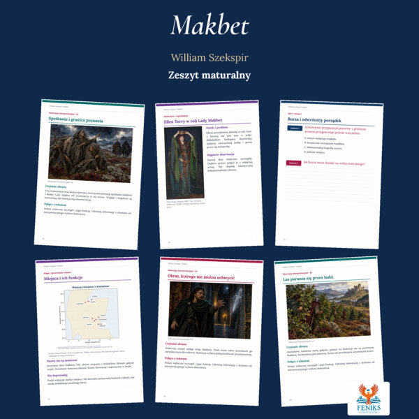 Makbet — William Szekspir | Zeszyt maturalny: szczegółowe omówienie, 224 zadania i klucz odpowiedzi