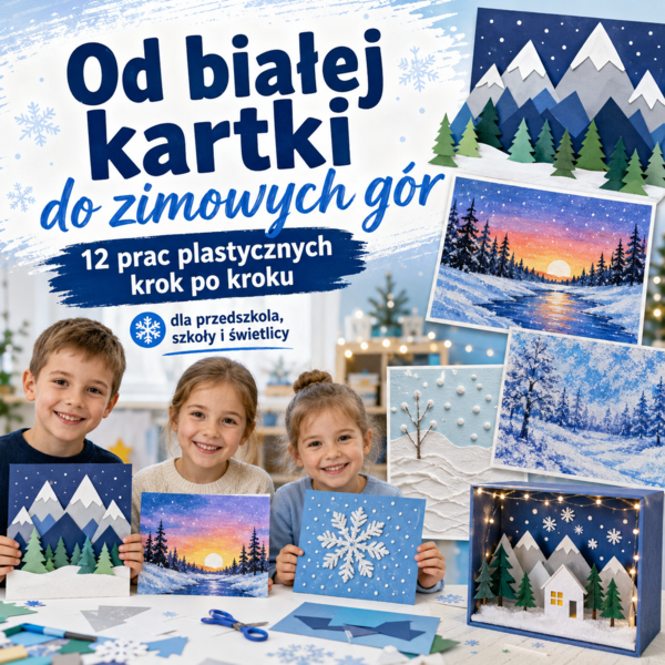 Od białej kartki do zimowych gór — 12 prac plastycznych krok po kroku