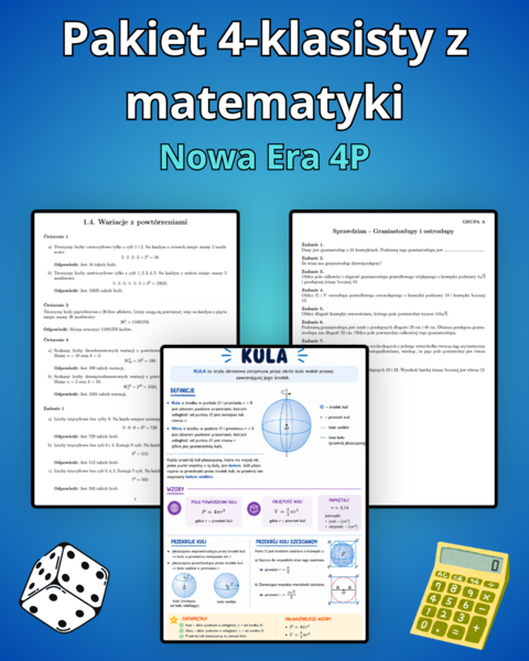 Pakiet 4-klasisty z matematyki - NE 4P