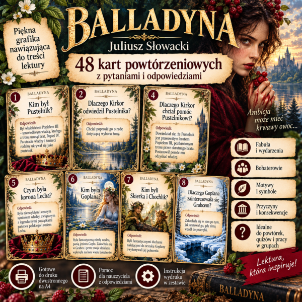 Balladyna- 48 kart powtórzeniowych