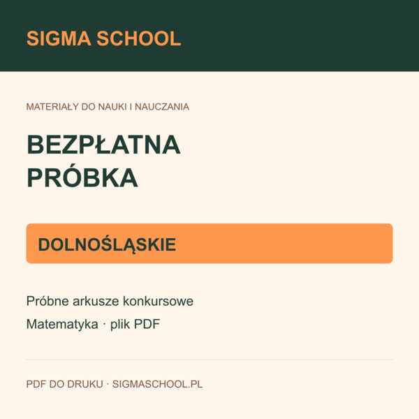 Bezpłatna próbka konkursu matematycznego — dolnośląskie