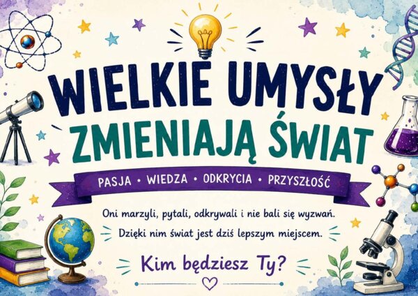Wielkie umysły zmieniają świat – gazetka edukacyjna, 31 plansz