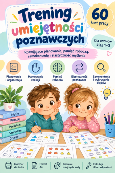 Trening umiejętności poznawczych – 60 kart pracy PDF | Klasy 1–3