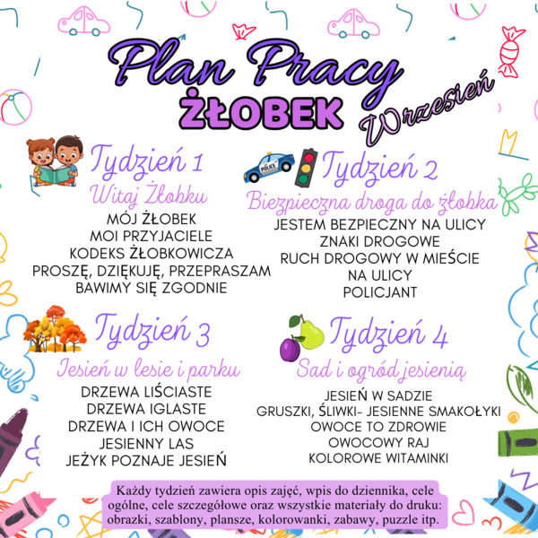 PLAN PRACY ŻŁOBEK WRZESIEŃ