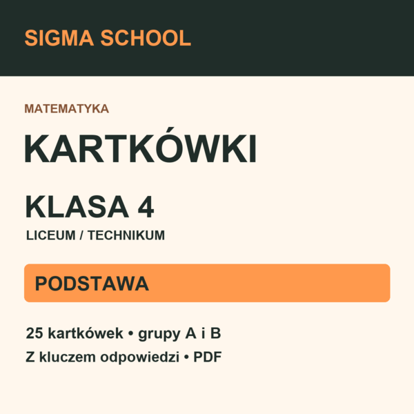 Kartkówki — klasa 4 LO / technikum — PODSTAWA + klucz odpowiedzi