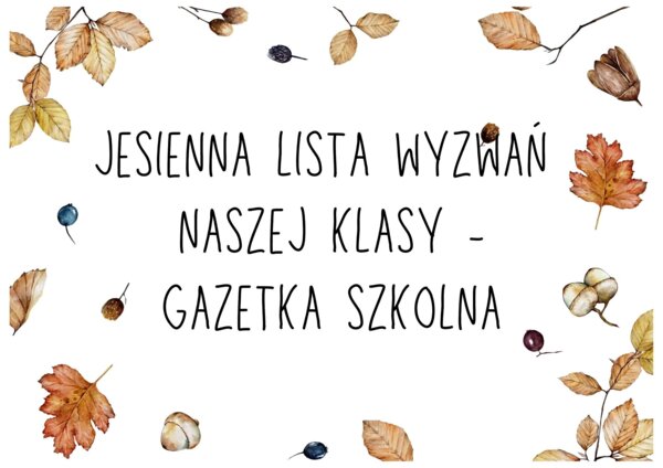 Jesienna lista wyzwań - gazetka jesień
