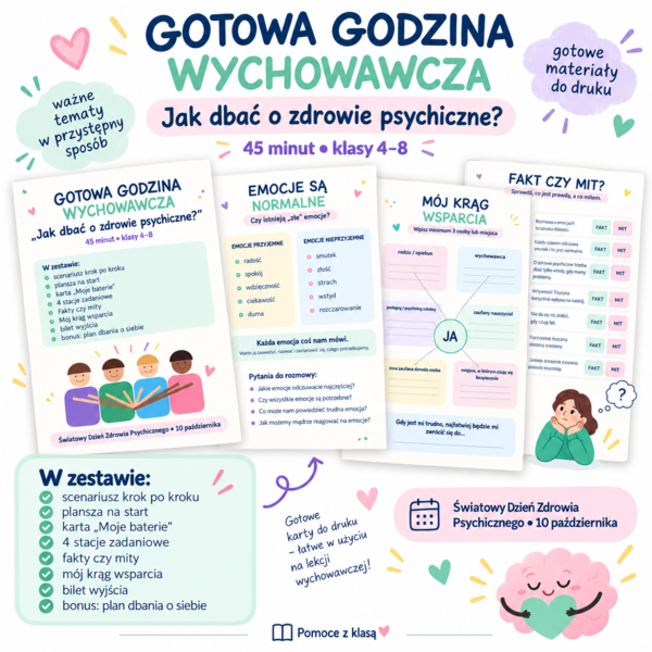 Gotowa godzina wychowawcza „Jak dbać o zdrowie psychiczne”