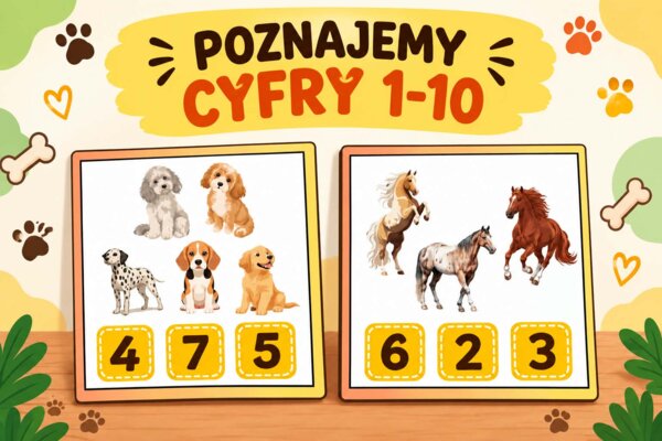 Poznajemy cyfry  1-10 karty edukacyjne